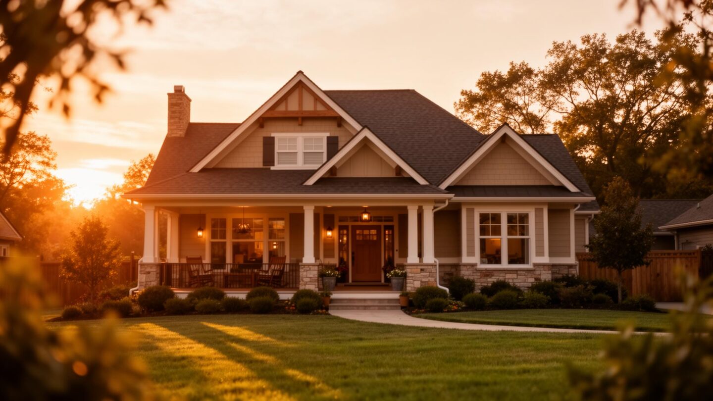 A warm, well-kept family home at sunset