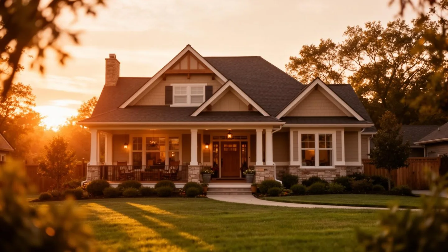 A warm, well-kept family home at sunset